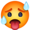 Hot Face emoji on Facebook